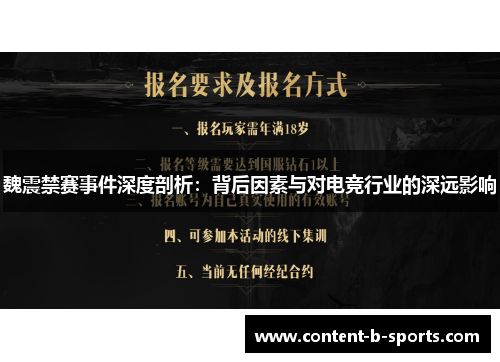 魏震禁赛事件深度剖析：背后因素与对电竞行业的深远影响